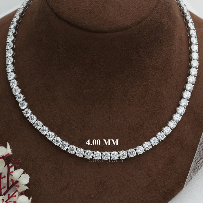Stunning Round Cut Lab Diamond Tennis Necklace