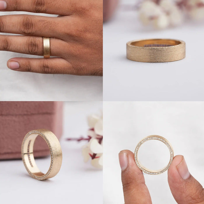 Collage Image of Mens Brushed Gold Ring 