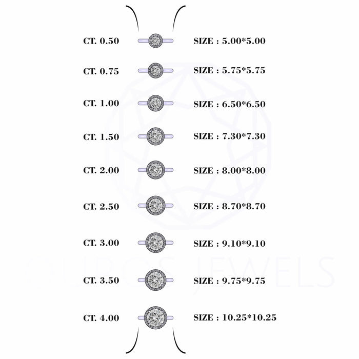 Runder Brillantschliff Halo Diamant Solitär Verlobungsring