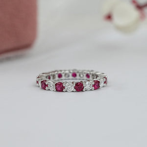 Reb Ruby And Diamond Alternative Wedding Band