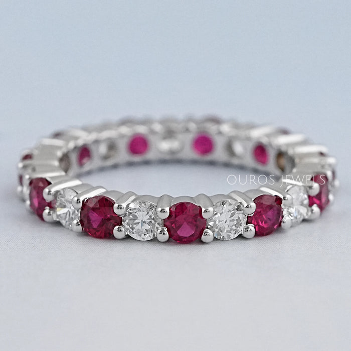 Ruby And Diamond Alternative Wedding Band