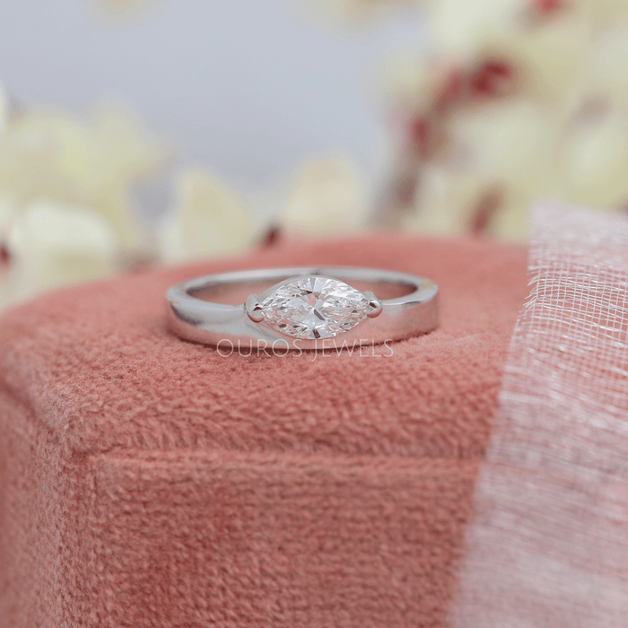 [0.50 Carat Marquise Solitaire Engagement Ring]-[Ouros Jewels]