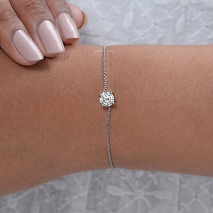 Solitaire Round Cut Diamond Chain Bracelet