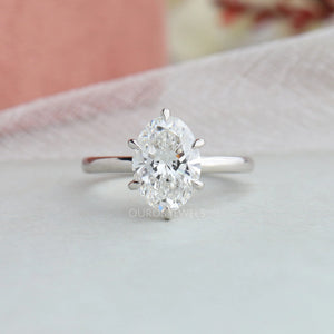 [Six Prong Settting Oval Cut Engagement  Ring]-[Ouros Jewels]