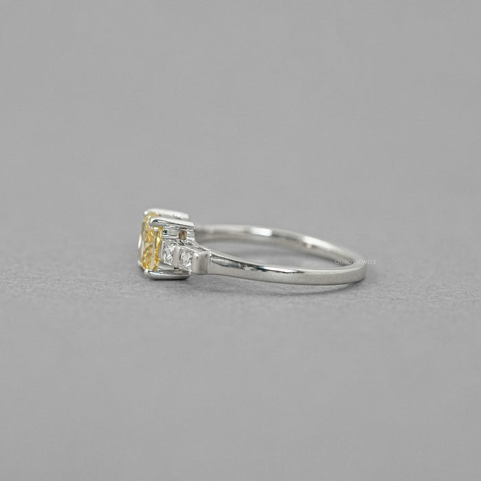 Canary Cushion Cut Lab Diamond Engagement Ring