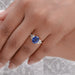 lue sapphire gemstone and diamond ring