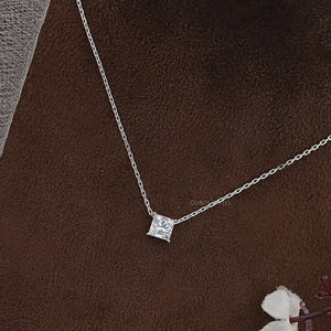 Princess Cut Lab Diamond Solitaire Pendant