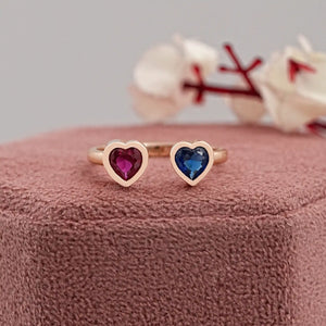 heart gemstone ring in rose gold 