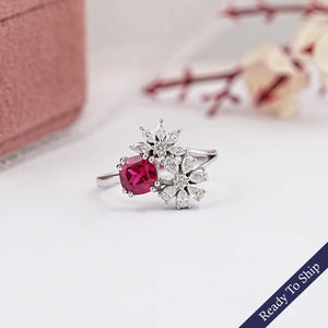 cushion cut ruby ring 