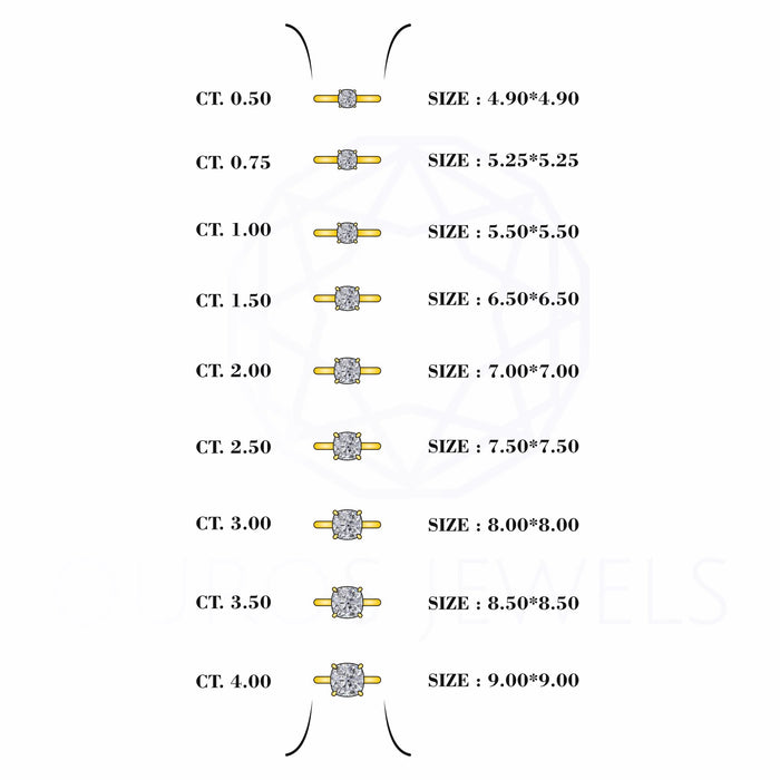 Versteckter Halo Verlobungsring im Kissenschliff