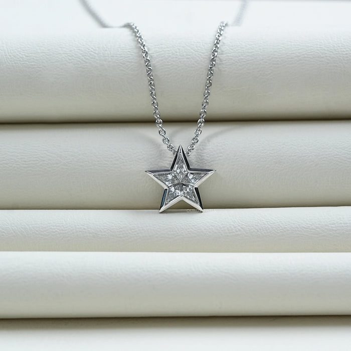 Pie Cut Diamond Star Shape Pendant