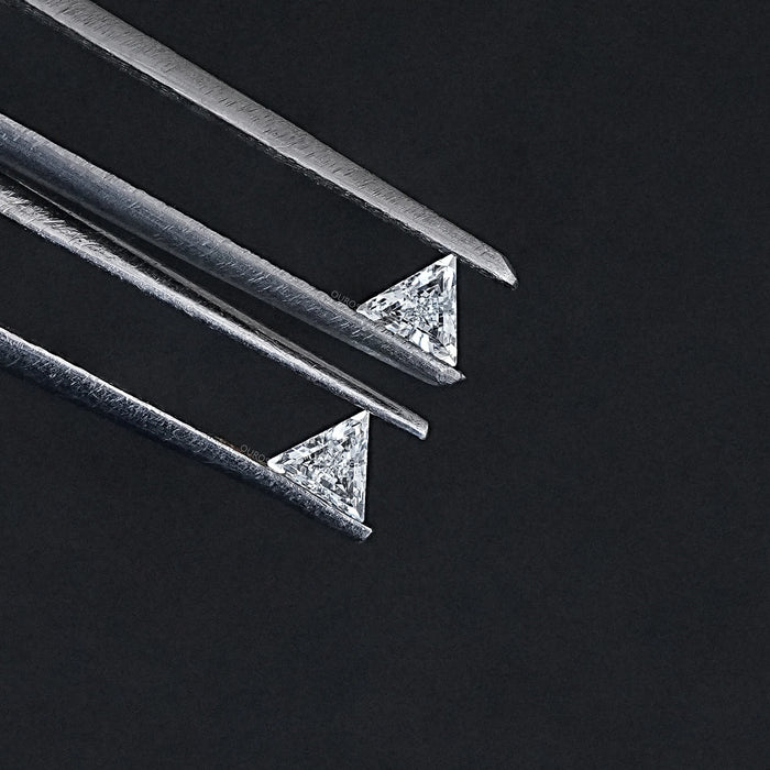 Step Cut Triangle Lab Diamond For Matching Pair