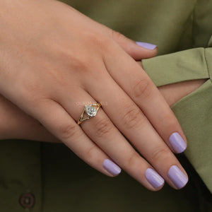 [Pear Cut Solitaire Ring]-[Ouros Jewels]