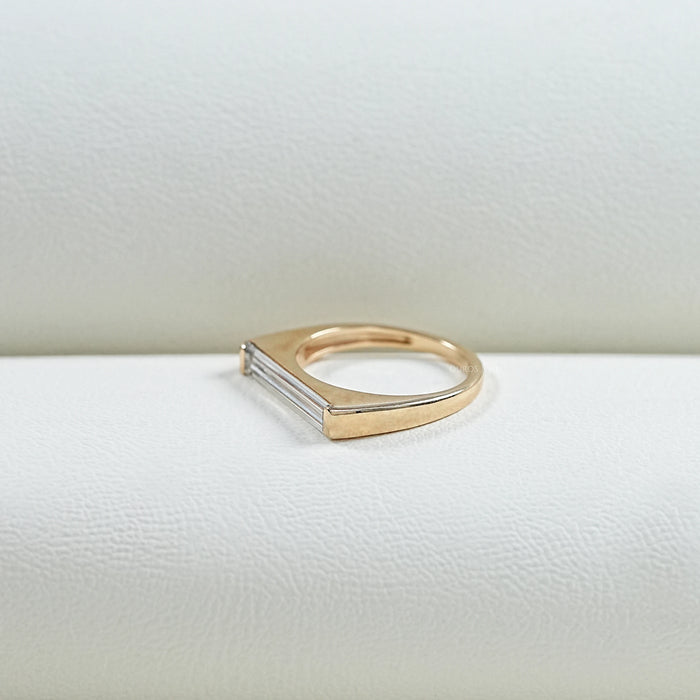 East West Baguette Lab Diamond Solitaire Ring