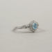 Side View of Hexagon Blue Diamond Three Stone Ring 