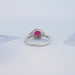 cushion cut red ruby halo split shank engagement ring's back view