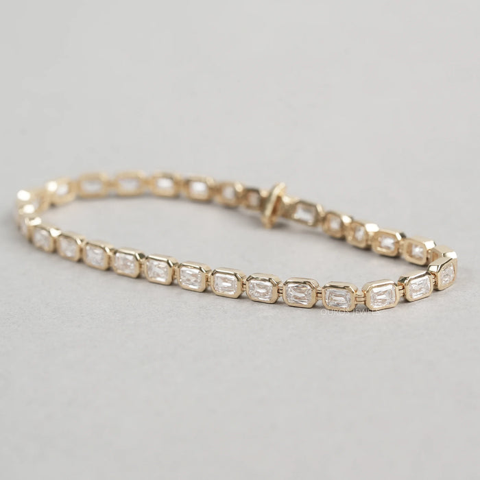 Criss Cut Lab Grown Diamond Bezel Set Tennis Bracelet