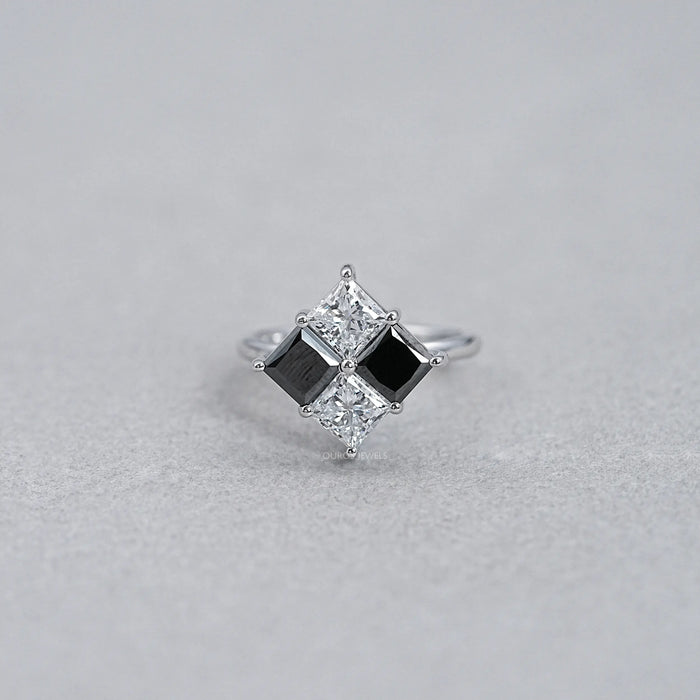 Princess Cut Black Diamond Anniversary Rings