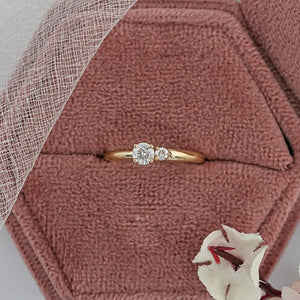 Two Stone Lab Diamond Dainty Ring