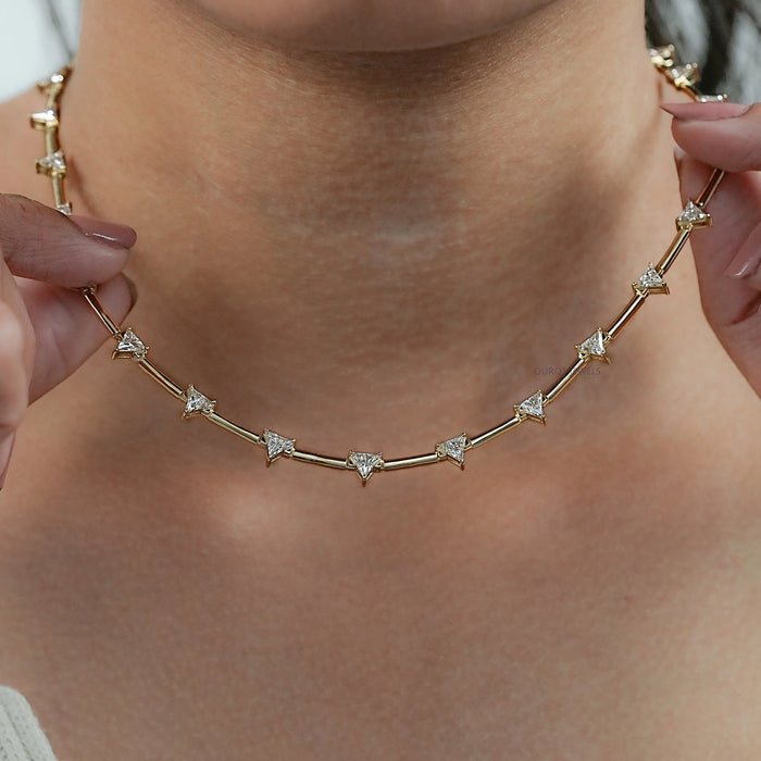 Triangle Cut Bar Chain Necklace