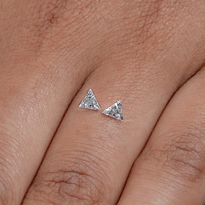Step Cut Triangle Lab Diamond For Matching Pair