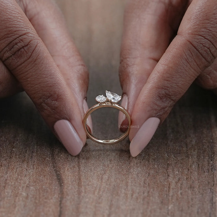 Oval And Pear Lab Diamond Toi Et Moi Ring