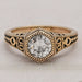 front view of vintage old european round cut art deco engagement ring