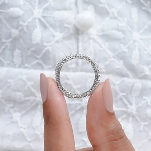 Round And Baguette Diamond Wedding Band