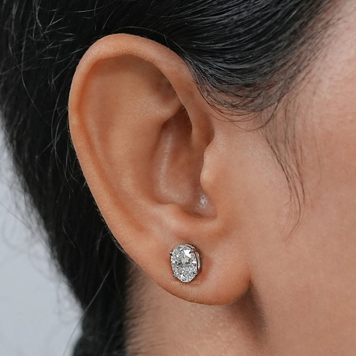 Oval Cut Lab Grown Diamond  Stud Earrings