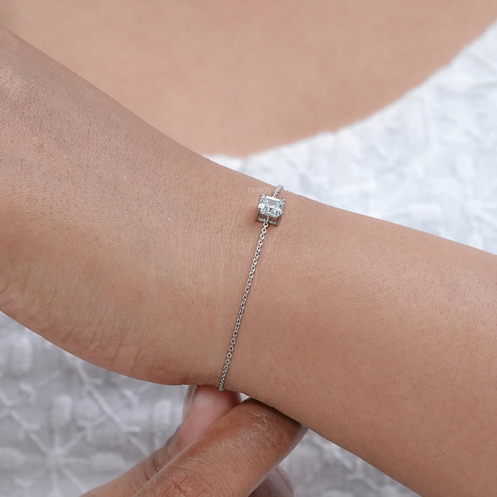 Brilliant Asscher Cut Diamond Solitaire Bracelet