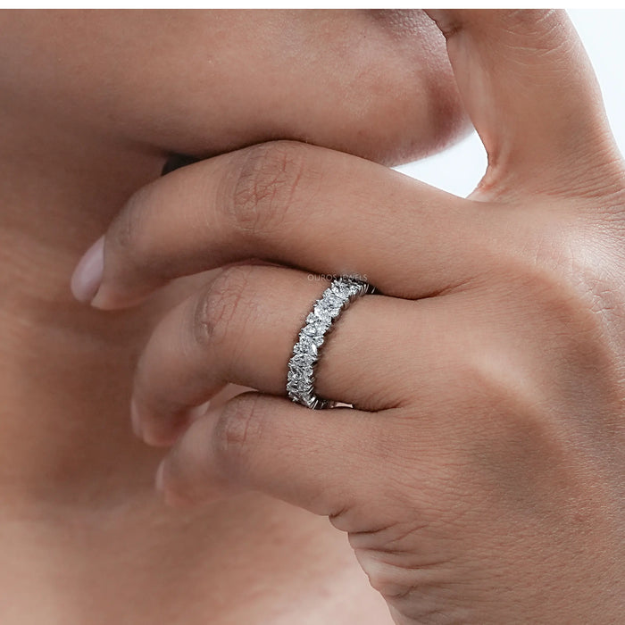 Marquise And Round Diamond Eternity Wedding Band