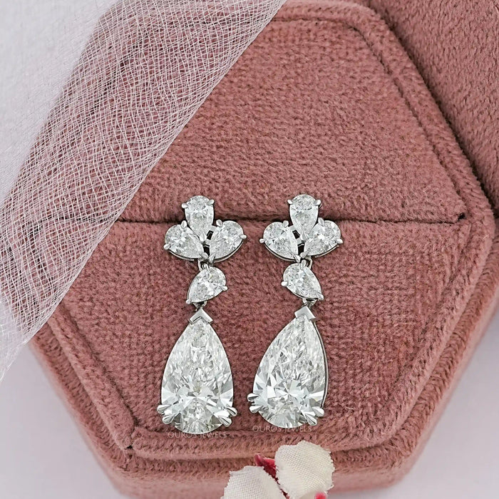 Pear Lab Diamond Drop Dangle Earrings