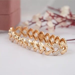 Heart Diamond Link Bracelet