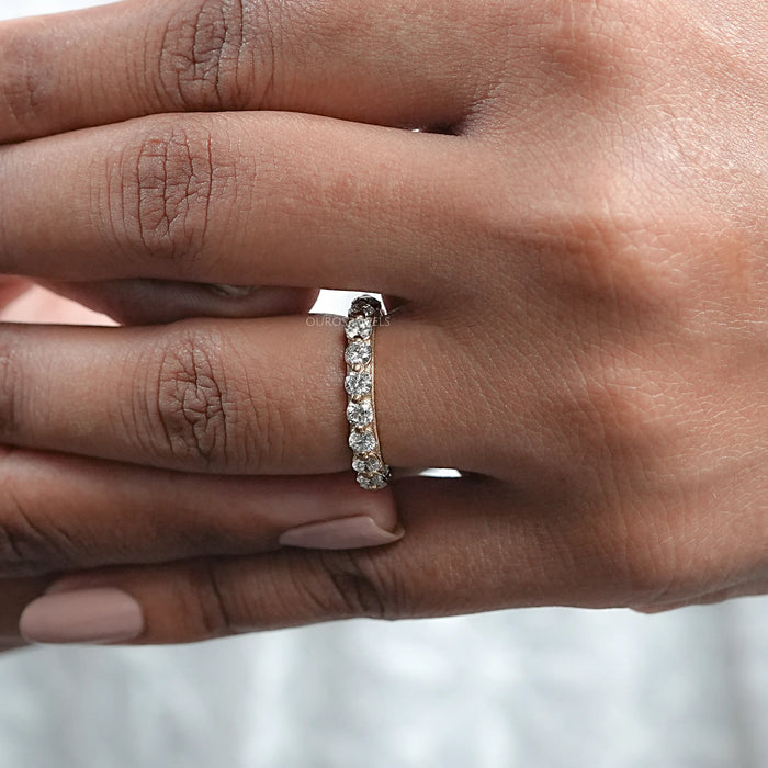 Round Diamond Hidden Eternity Wedding Band