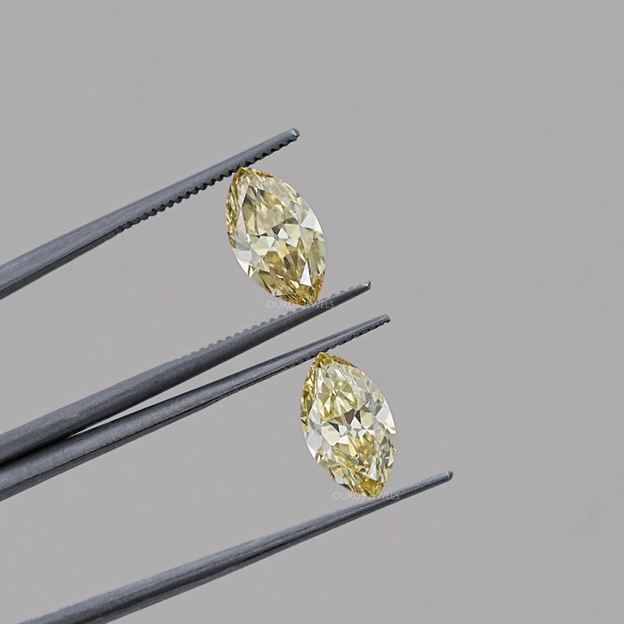 Old Mine Marquise Cut Lab Grown Diamond - Fancy Intense Yellow