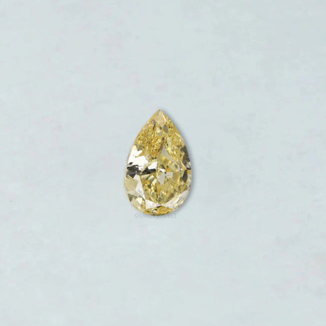 Yellow Pear Cut Lab Grown Diamond