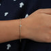 [A Women wearing a Asscher Diamond Chain Bracelet]-[Ouros Jewels]