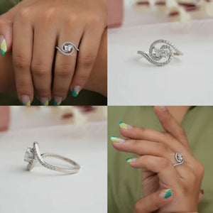 [Collage of Butterfly Cut Round Bypass Ring]-[Ouros Jewels]