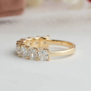 [side view of cushion cut eternity band][Ouros Jewels]