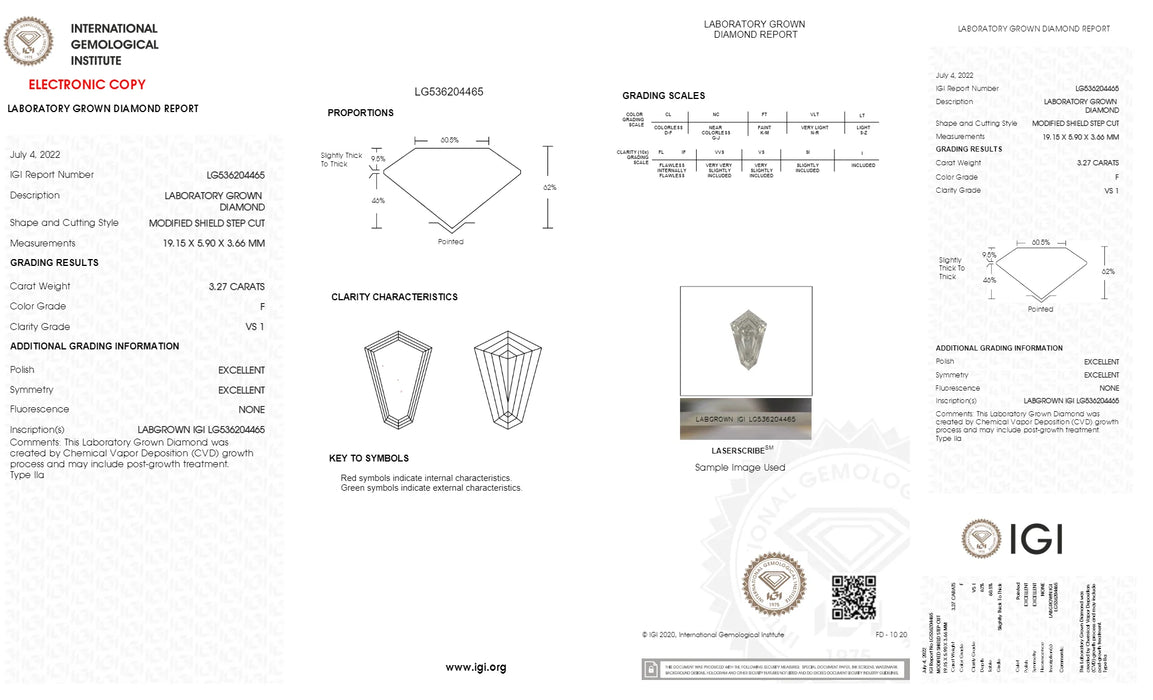 3,25 Karat Langer Labordiamant im Drachenschliff