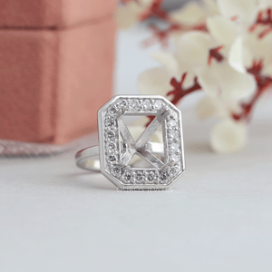 emerald cut halod semi mount engagement ring 