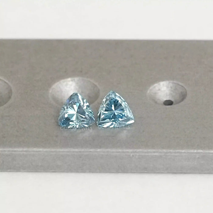 Blue Trillion Cut Lab Grown Diamond Loose