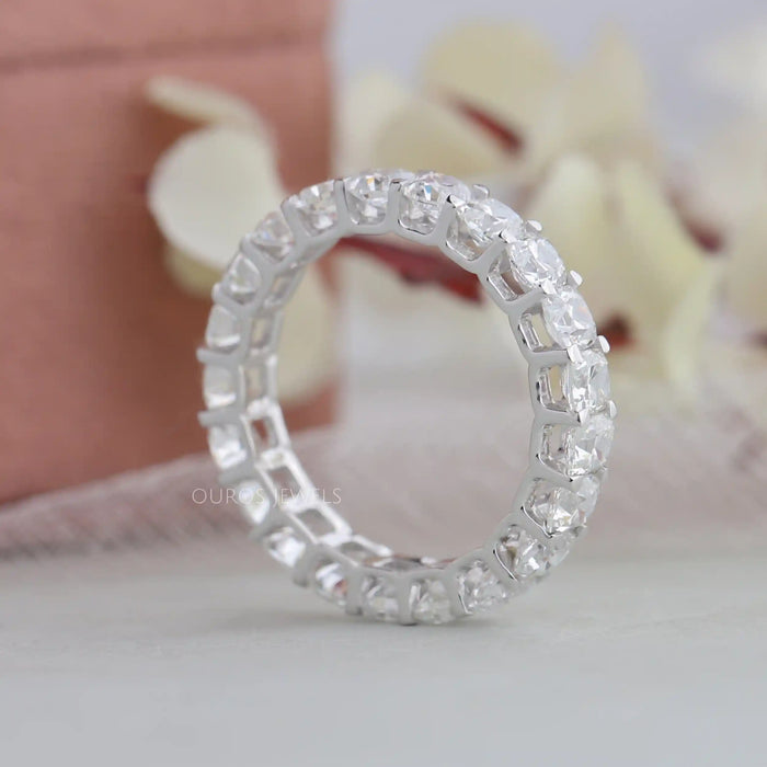 Old Mine Cushion Cut Eternity Wedding Band