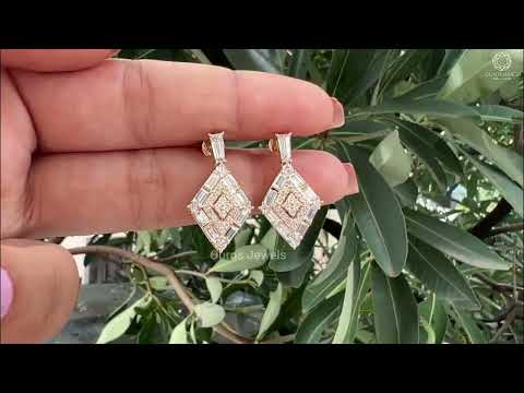 [Youtube Video of Baguette and Round Screw Back Earrings]-[Ouros Jewels]