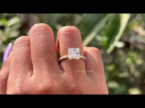 [Youtube Video of Princess Cut Solitaire Engagement Ring]-[Ouros Jewels]