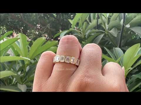 Youtube Video of Bezel Set Emerald Cut Full Eternity Wedding Band