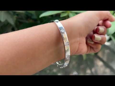 [Youtube Video of Heart Shape Round Cut Cluster Diamond Bangle]--[Ouros Jewels]