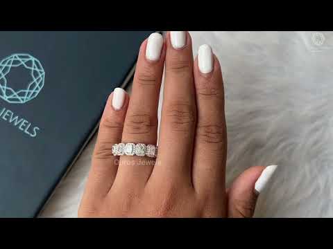 Radiant Cut Diamond Halo Wedding Band