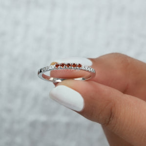 [Orange Diamond Stacking Ring]-[Ouros Jewels]