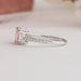 Side View Of White Gold Lab Diamond Engagement Ring With Accent Stone